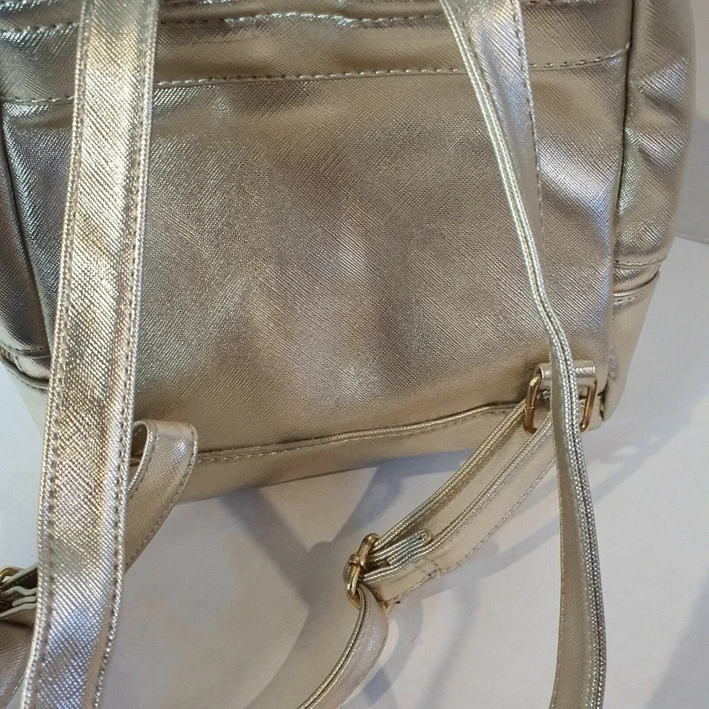 Under One Sky Gold‎ Lamb Backpack 8x9 Cute Girls Bag Sheep Animal School Sparkle